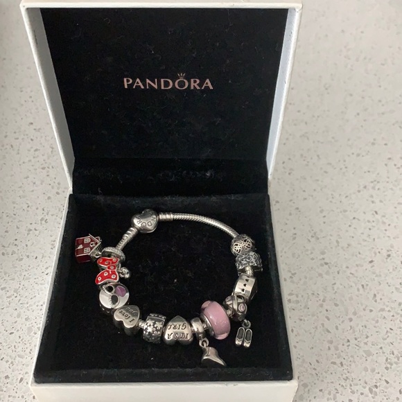 Pandora Jewelry - Pandora bracelet silver with 11 charms